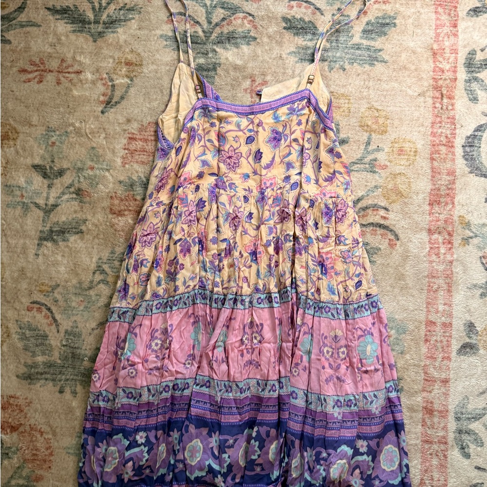 Spell Floral Boho Lace-Trim Dress in Lavender Purple and Pink - Picture 5 of 7
